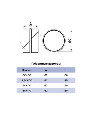 Соединитель СКПО D100 обр.клапан пластик ERA