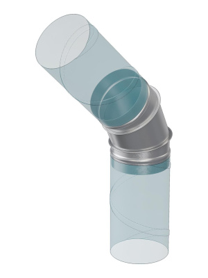 Отвод OTG D150 45° оцинк.сталь ERA PRO